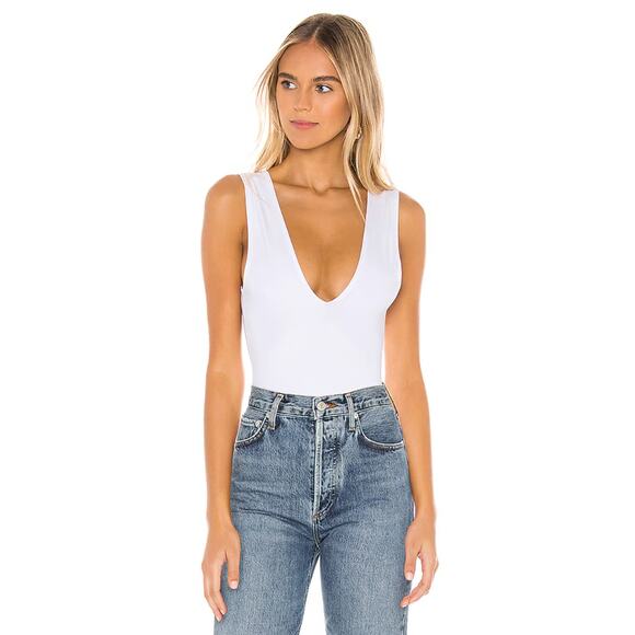 Free people Intimately white V neck bodysuit - Picture 1 of 4